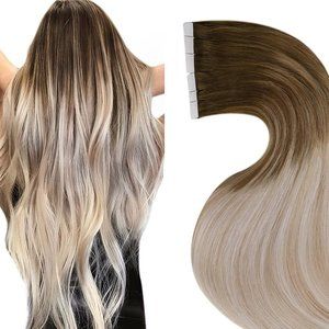 Hair Extensions Human Hair Ombre Light Brown to Ash Blonde